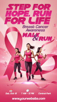 Illustrative Breast Cancer Charity Walk Instagram Story template