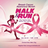 Illustrative Breast Cancer Run Event Instagram Post template