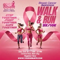 Illustrative Breast Cancer Walk Instagram Post template