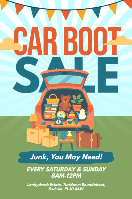 Illustrative Car Boot Sale Poster Poster Template | PosterMyWall