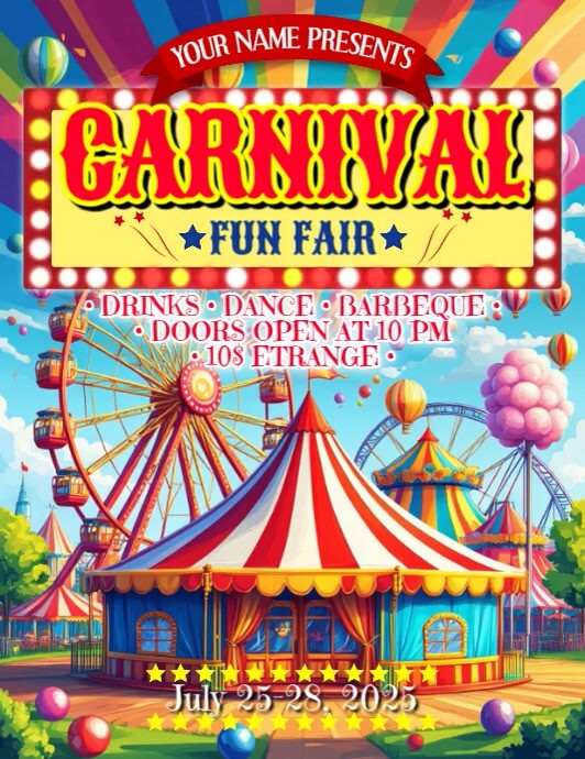 Illustrative Carnival Circus Flyer (us Letter) Pamflet (VSA Brief) template
