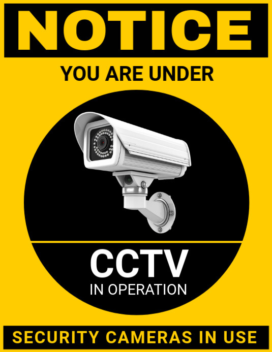Illustrative Cctv Camera Notice Flyer (us Letter) Template | PosterMyWall