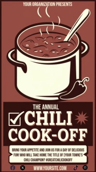 Illustrative Chili Cook Off Flyer Chili Compe Historia de Instagram template