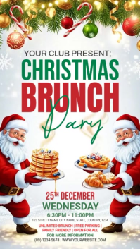 Illustrative Christmas Brunch Instagram Story template