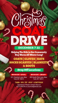 Illustrative Christmas Coat Drive Instagram Story template