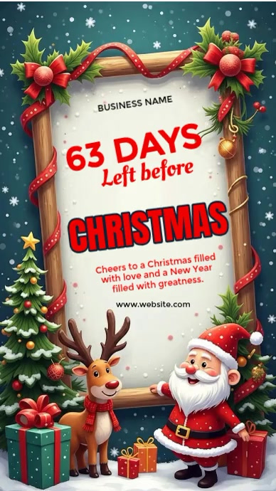 Illustrative Christmas Countdown Poster Instagram Story Video Template ...