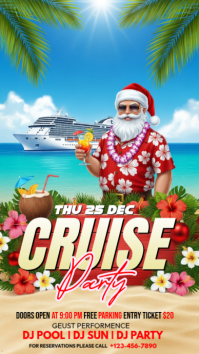 Illustrative Christmas Cruise Party  Instagram Story template