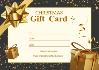Illustrative Christmas Gift Certificate Postcard template