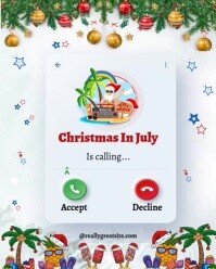 Illustrative Christmas In July Calling  Instagram Portrait template
