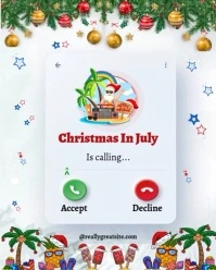 Illustrative Christmas In July Calling  Instagram Portrait template