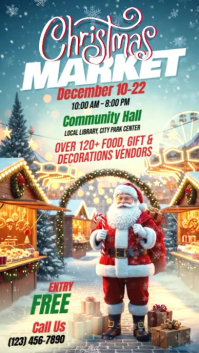 Illustrative Christmas Market Instagram Story template