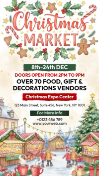 Illustrative Christmas Market Instagram Story template