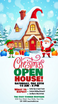 Illustrative Christmas Open House Instagram Story template