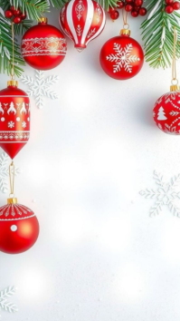 Illustrative Christmas Ornament Border Frame Instagram Story template