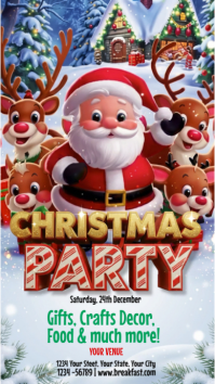 Illustrative Christmas Party Invitation Instagram Story template