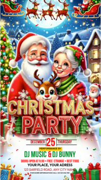 Illustrative Christmas Party Invitation Instagram Story template