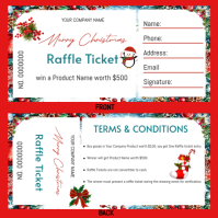 Blanco Christmas Raffle Ticket Instagram Post Template