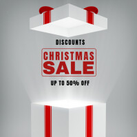 สีเทา Christmas Sale Promotion Instagram Post Template
