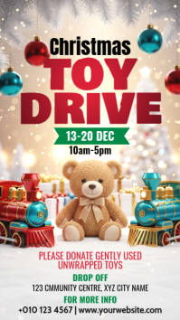 Illustrative Christmas Toy Drive Facebook Story template