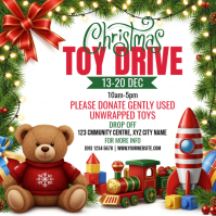 Illustrative Christmas Toy Drive Instagram Post template