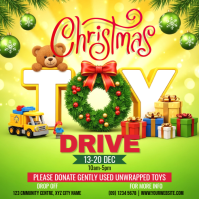 Illustrative Christmas Toy Drive Instagram Post template
