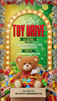 Illustrative Christmas Toy Drive Instagram Story template