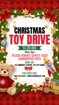 Illustrative Christmas Toy Drive Instagram Story template