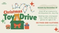 Illustrative Christmas Toy Drive Video Digital Display (16:9) template