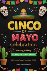 Illustrative Cinco De Mayo Pinterest Graphic template