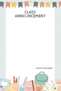 Illustrative Class Announcement  Poster template