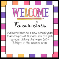 Illustrative Classroom Announcement  Instagram Post template