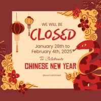 Illustrative Closed For Chinese New Year Instagram Post template