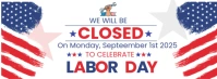 Illustrative Closed For Labor Day Facebook Cover Photo template