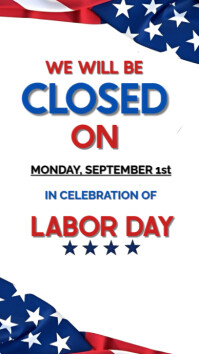 White Labor Day Closure Instagram 快拍 Template