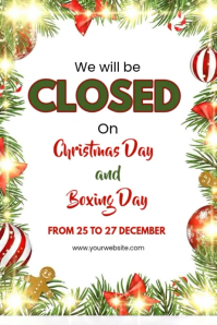 Illustrative Closed On Christmas Holidays Poster template
