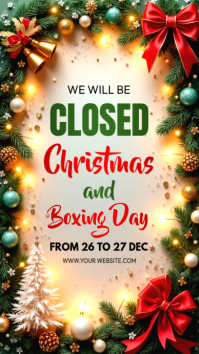 Illustrative Closed On Christmas Holidays Instagram Story template