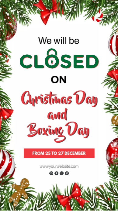 Illustrative Closed On Christmas Holidays Instagram Story Instagram-verhaal template
