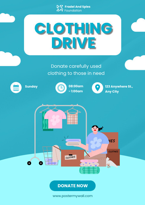 Illustrative Clothing Drive A4 Template | PosterMyWall
