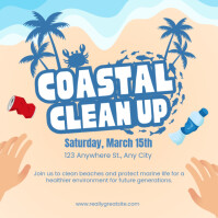 Illustrative Coastal Cleanup Services Instagram Post template