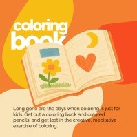 Illustrative Coloring Book Day Instagram Post template