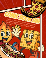 Illustrative Comic Book Day Instagram Portrait template