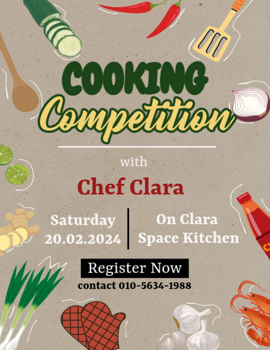 Copy of Illustrative Cooking competition Pamflet | PosterMyWall