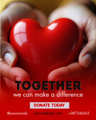 Illustrative Donate Here Drive Charity Poster Banner Flyer Facebook Social Media Post Google  Instag Instagram Portrait template