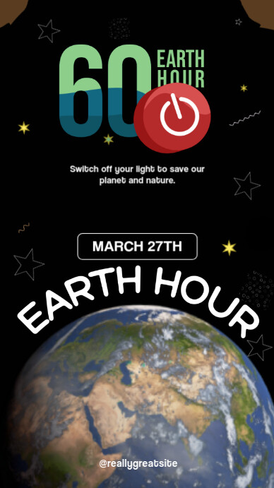 Illustrative Earth Hour  Instagram Story template