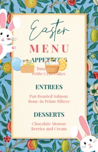Illustrative Easter Menu Tabloid template