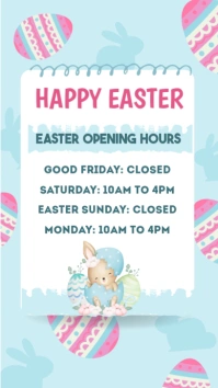 Illustrative Easter Opening Hours Digital Display (9:16) template