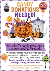Illustrative Editable Candy Donation A4 template