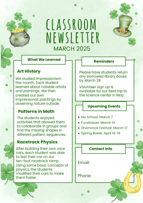 Illustrative Education Newsletter A4 template