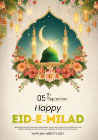 Yellow Eid-e-Milad Celebration A4 Template