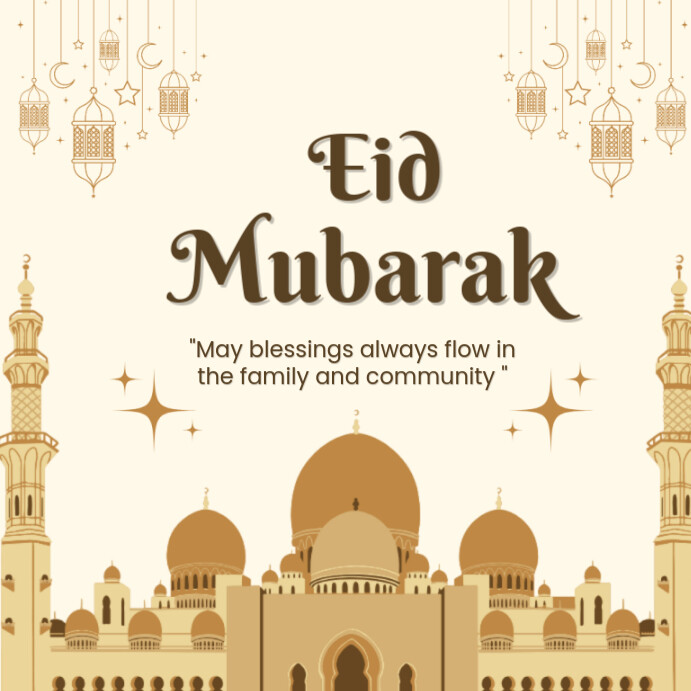 Illustrative Eid Mubarak  Instagram Post 2025 template
